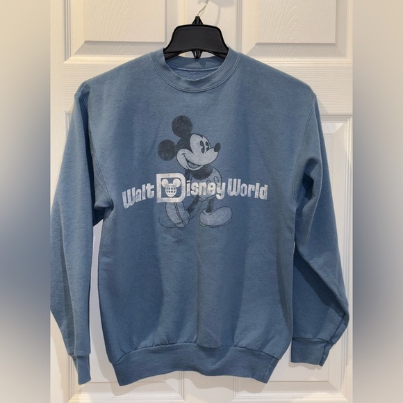 disneyland Tops - WALT DISNEY WORLD Disney Land Resorts Mickey Mouse Sweatshirt SZ M Blue Pullover